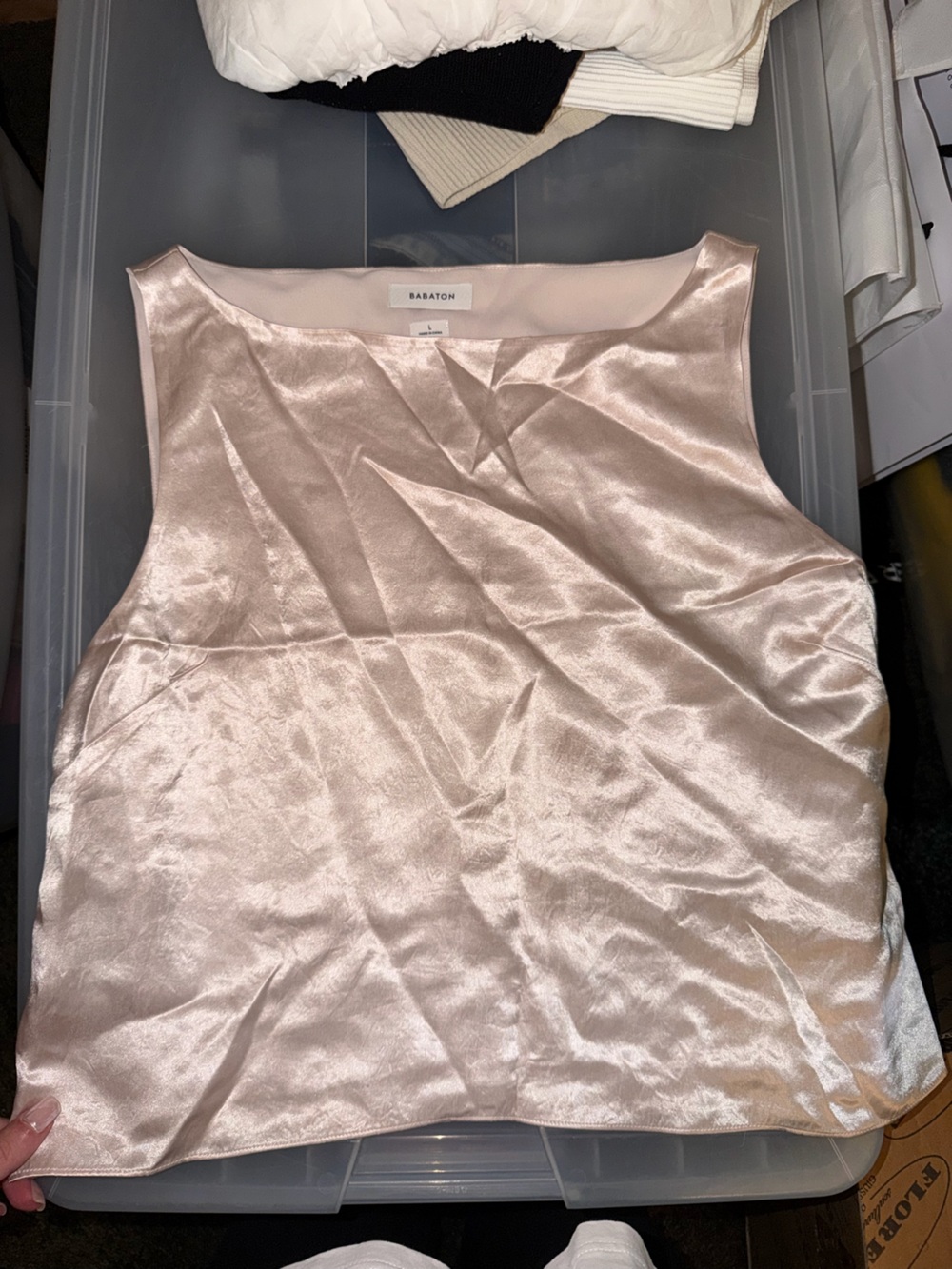 Babaton Light Pearl Beige Sleeveless Shell